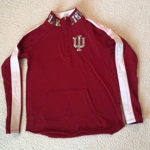 Pink Indiana University quarter zip